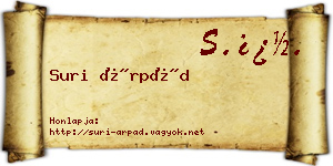Suri Árpád névjegykártya